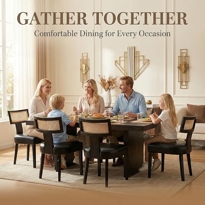 VESCASA Faux Leather Upholstered Dining Chairs - Image 2