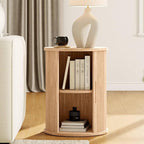 LINSY HOME Round Fluted End Table, Tall Side Table - Image 2