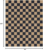 Lahome Checkered Easy Jute Living Room Rug, 8x10 Outdoor Rugs Washable | - Image 2