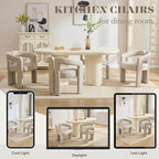 Hyfirm Upholstered Barrel Dining Chairs Set of 6, PU Leather Accent Kitchen - Image 4