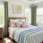 100% Blackout Linen Textured Curtains 63 Inch Long, Sage Green | 100% Blackout - Image 4