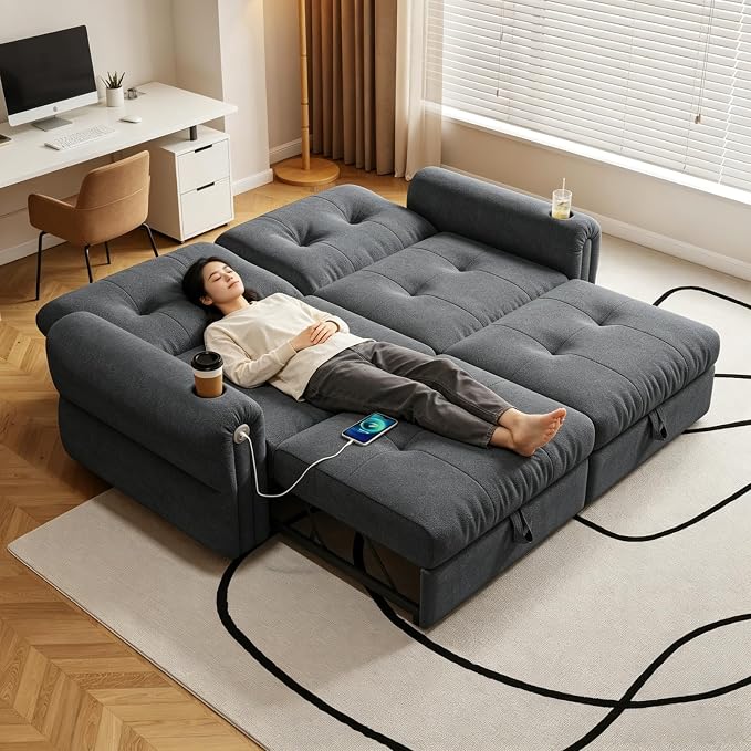 Convertible Couches, Queen Size Pull Out Sofa Bed - Image 9