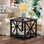 GreenForest End Table with 2-Tier Storage Shelf, 19.7 inch Side Table - Image 8
