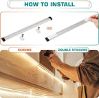 Single Under Cabinet LED Light Bar 12", Curio Collection Bookshelf Display - Image 3