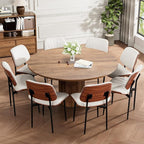 REONEY Dining Chairs Set of 4, Mid-Century Modern Upholstered PU Leather Chairs - Image 6