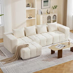 119" Boneless Couch, Oversized Cloud L Shaped Couch, Modular Sectional 4 Seater by CACFTII