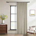 Extra Wide Burlywood Birch Pleated Blackout Linen 60 x 84 Inch Curtains | 100% - Image 9