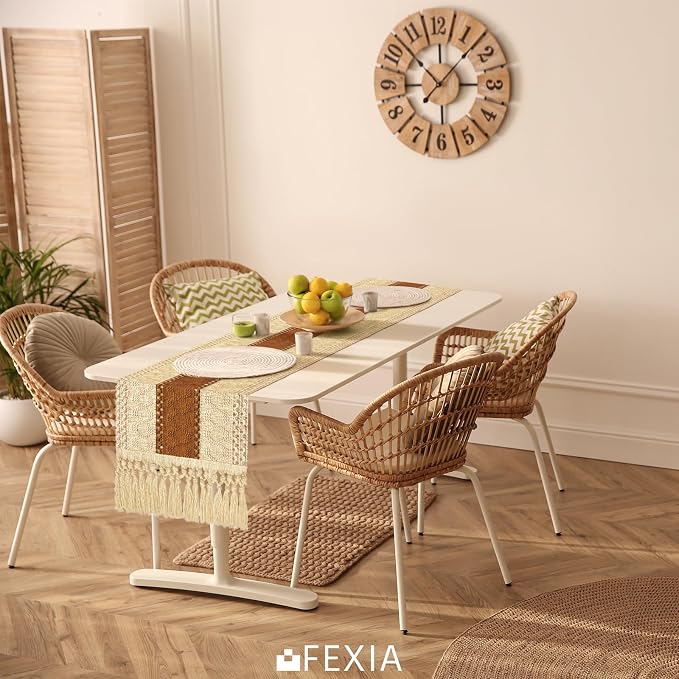 FEXIA Boho Table Runner 60 Inches Long Macrame Summer Decor Coffee Table Cover - Image 4