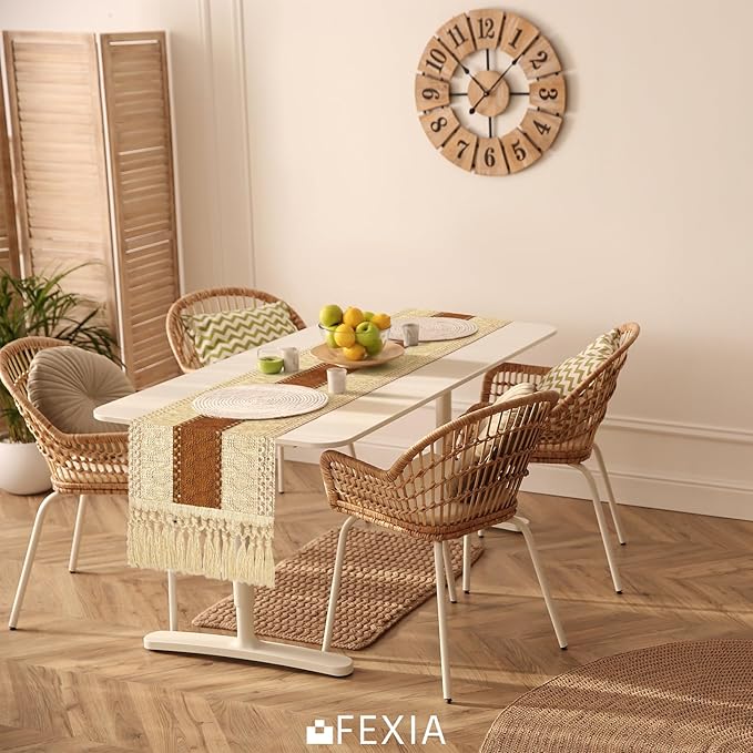 FEXIA Boho Table Runner 48 Inches Long Macrame Summer Decor Coffee Table Cover - Image 7
