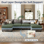 U Shaped Modular Sectional Sofa, Cloud Couch - Image 4