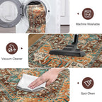 Yamaziot Washable Runner Rug, Low Pile, Soft Distressed Floor Carpet - Image 4