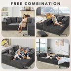 Hetoy Oversized L Shape Modular Sofa, Soft Modular Sectional Couch - Image 7