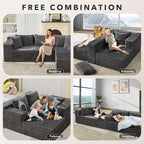 106” Modular Sectional Sofa, Cloud Sectional Couch - Image 7
