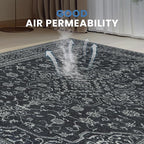 8x10 Washable Area Rugs for Living Room, Dining Room- Black White | Ultra Soft - Image 5