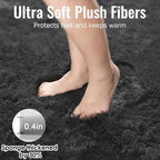 Black Runner Rugs for Bedroom, Living Room 2x6 Small Plush Fluffy Boys Rug | - Image 6