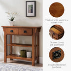 Leick Home Mission Impeccable Bookshelf, Solid Wood, 2 Drawers, 2 Shelves - Image 6