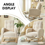 NIOIIKIT Modern Nursery Rocking Chair, Teddy Upholstered Rocking Chair - Image 8