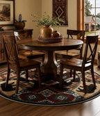 Southwestern Round Rug 6ft, Low Pile Soft Circle Area Rug - Image 9