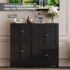 YAUWOH Bathroom Floor Cabinet, Metal Storage Cabinet - Image 4