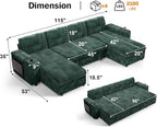 Vipbear 108" Modular Sectional Sleeper Sofa - Image 3