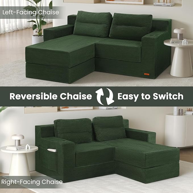 COMAX Futon Sofa Bed, Boneless Loveseat Couch in A Box, Fold Out Small Foldable - Image 3