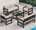 SERWALL 5 Pieces HDPE Outdoor Conversation Sofa Set by SERWALL