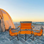 Camping Chair Set of 3, Outdoor Folding Camping Chairs - Image 2