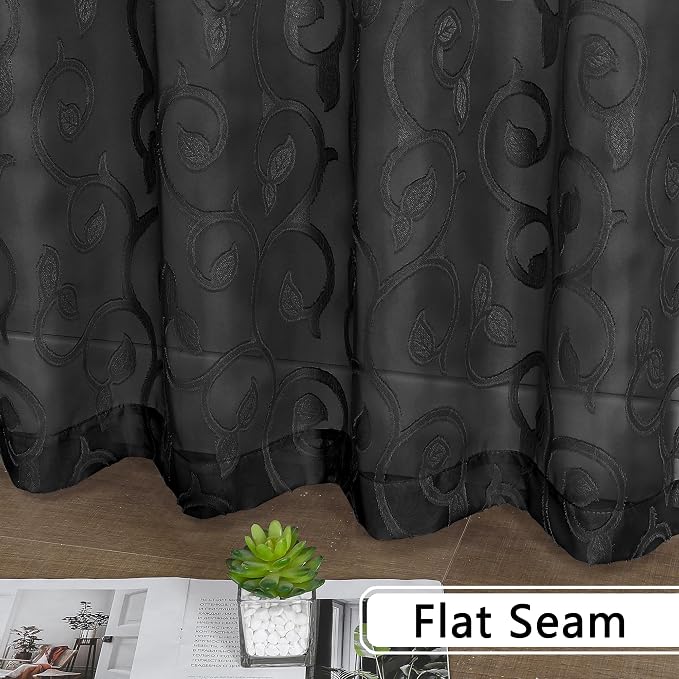 Furman Black Sheer Curtains 84 inches Long - Image 7