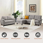 84" Convertible Sectional Sofa Set, 3 Seat L Shaped Couch - Image 6