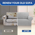 Stretch Loveseat Couch Cover, 2 Cushion Couch Slipcover, Elastic Bottom - Image 7