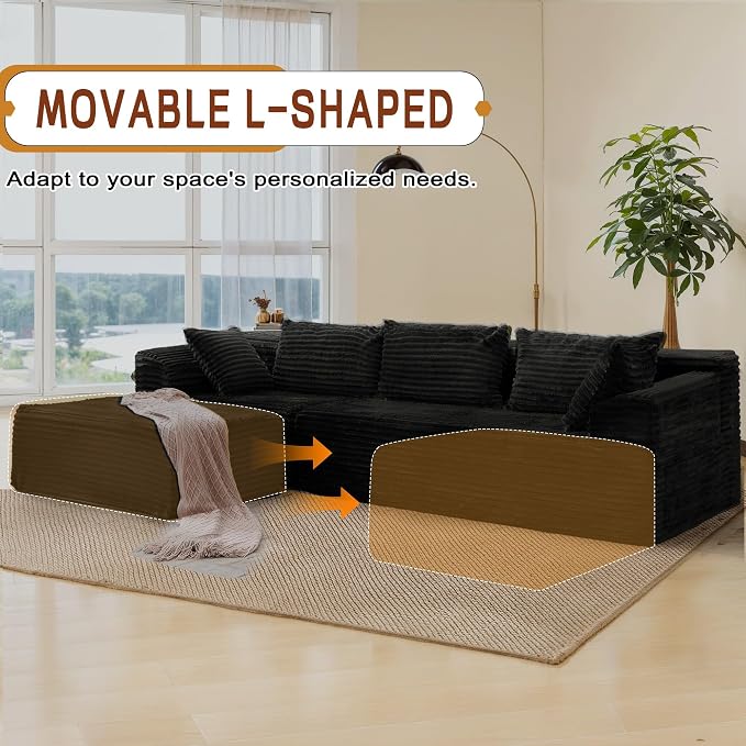 Korser 110" L-Shaped Modular Sectional Sofa - Image 6