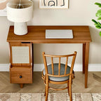Vintage Style Desk with Storage Space and Drawer, Mid-Century Modern - Image 3