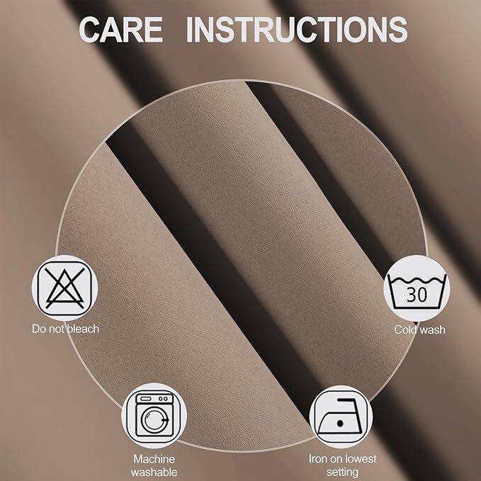 Cappuccino Blackout Curtains 34 x 63 Inch Length/Set of 2 Curtain - Image 4