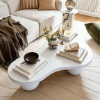 46" Cloud Coffee Table with 3 Ball Legs, Modern Irregular Center Table - Image 5