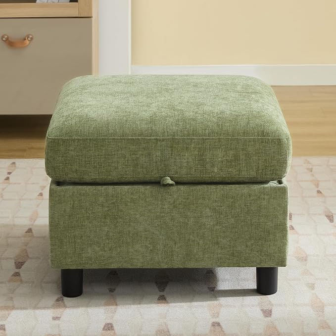 WUTUTUEE 25" Square Storage Ottoman by WUTUTUEE