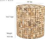 East at Main Round Brown Coconut Shell Side Table - Image 3