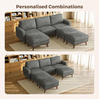 Vesgantti 97" Modular Sectional Sofa Drak Gray, Sectional Couch - Image 5