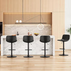 Adjustable Bar Stools Set of 2, Mid Century Modern Swivel Bar Stools, - Image 3