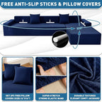 ZNSAYOTX Sectional Couch Covers, Stretch Jacquard Slipcovers - Image 3