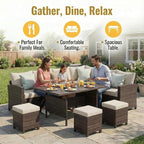 Wisteria Lane 7 Piece Patio Furniture Set, Wicker Patio Sectional - Image 3