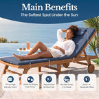 Quilted Chaise Lounge Outdoor Patio Furniture Cushions | Water-Resistant Patio - Image 3