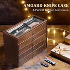 5-Tier Large Knife Display Case & Organizer, Wooden Pocket Knife Storage Box - Image 6
