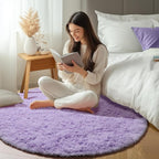 Light Purple Round Rugs 6ft for Living Room Bedroom, Fluffy Circle Area Rug for - Image 6