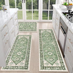 HEBE Boho Kitchen Rugs Set of 3, Non Slip Washable Kitchen Mats - Image 3