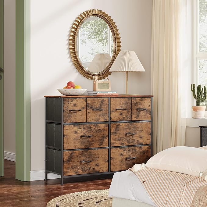 WLIVE Dresser for Bedroom with 8 Drawers, Wide Fabric Dresser for Storage and - Image 2
