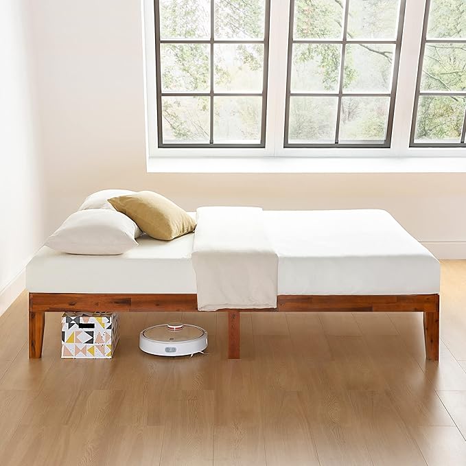 Mellow Naturalista Classic 12-Inch Solid Wood Platform Bed | Wooden Slats - Image 4