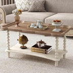 Function Home Farmhouse Coffee Table, 2-Tier Center Table by FunctionHome