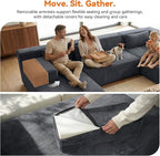 MONVANE 141" U Shaped Cloud Sectional Couch - Image 5
