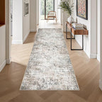 3x10 Washable Runner Rug：Modern Abstract Kitchen Soft Carpet Brown | - Image 4