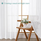 Chyhomenyc Extra Long White Semi Sheer Curtains 108 Inches Long 2 Panels Set - Image 7